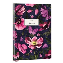 Smyth Art Esnek Kapak Defter A6 Krem 96 Yp Noktalı Mor Çiçek - Victorias Journal