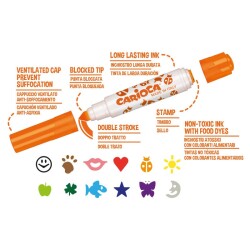 Carioca Stamperello Damgalı ve Keçeli Çift Taraflı Boya Kalemi 12li - 3