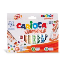 Carioca Stamperello Damgalı ve Keçeli Çift Taraflı Boya Kalemi 12li - 2