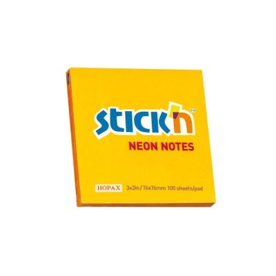 Stickn Neon Yapişkan Not Kağıdı Kare 76x76 mm 100lü Oranj - 1