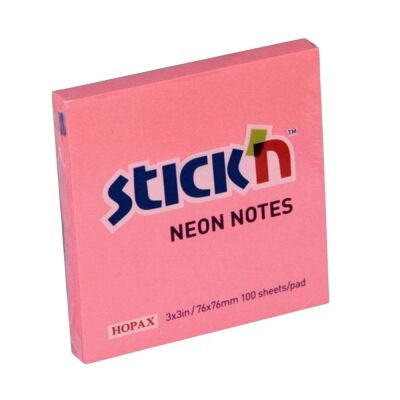 Stickn Neon Yapişkan Not Kağıdı Kare 76x76 mm 100lü Yavruağzı - 1