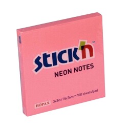 Stickn Neon Yapişkan Not Kağıdı Kare 76x76 mm 100lü Yavruağzı - Stickn