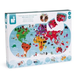 Suya Dayanıklı Puzzle 28 Parça Dünya Haritası - Janod
