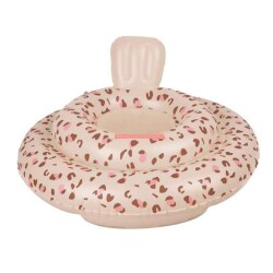 Swim Essentials Old Pink Leopard Bebek Sırt Destekli Yüzme Simidi - 1