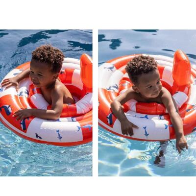 Swim Essentials Red White Whale Bebek Sırt Destekli Yüzme Simidi 0-1 Yaş - 5