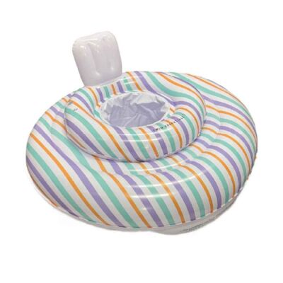 Swim Essentials Striped Rainbow Bebek Sırt Destekli Yüzme Simidi - 1