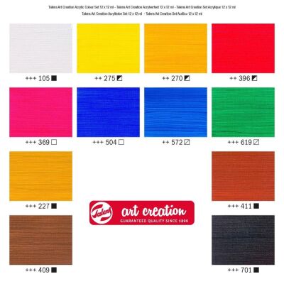 Talens Art Creation Akrilik Boya 12 ML 12 Renk Yeni Plastik Tüp - 3
