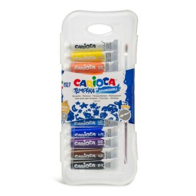 Tempera Tüp Guaj Boya 12 Renk Fırçalı Yıkanabilir 7.5 ML - 1