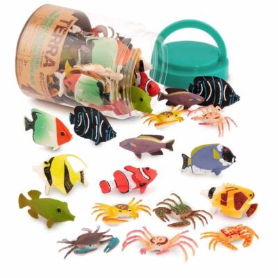 Terra 60 Parça Tüp İçinde Küçük Oyun Seti - Tropikal Balıklar - 1