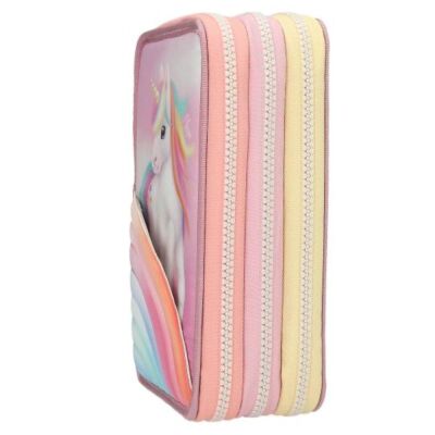 Top Model 3 Katlı İçi Dolu Kalem Kutusu Unicorn Gökkuşağı - 3