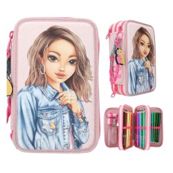 Top Model İçi Dolu 3 Katlı Kalem Kutusu Kız ve Capy Bara Figürlü - Top Model