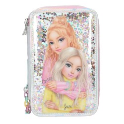 Top Model İçi Dolu Kalem Kutusu Parlak Gümüş - Top Model