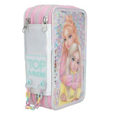 Top Model İçi Dolu Kalem Kutusu Parlak Gümüş - 3