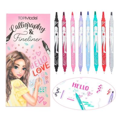 Top Model Kaligrafi ve Fineliner Kalem Seti Defter - 1