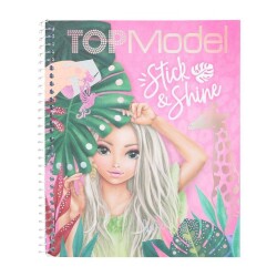 Top Model Kızlar Boyanabilir Şablonlu Stickerli Tasarım Defteri - 5