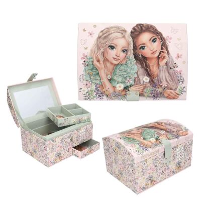 Top Model Sesli Kilitli Mücevher Kutusu İki Kız Figürlü - 1