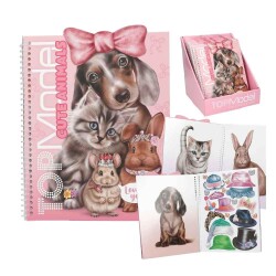 Top Model Sevimli Hayvanlar Giydirme ve Sticker Defteri - Top Model