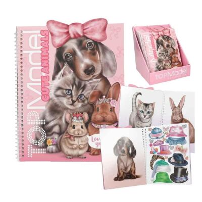 Top Model Sevimli Hayvanlar Giydirme ve Sticker Defteri - 1