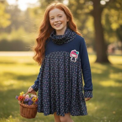 Tuc Tuc Boğazlı Yaka Kalp Desenli Elbise Pretty - 1