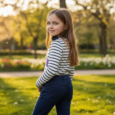 Tuc Tuc Kız Çocuk 5 Cepli Marka Nakışlı Pantolon Pretty - 1