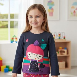 Tuc Tuc Kız Çocuk Baskılı Uzun Kol Tshirt Pretty - Tuc Tuc