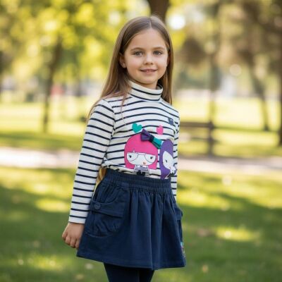 Tuc Tuc Kız Çocuk Yandan Cepli Kalp Nakışlı Etek Pretty - 2