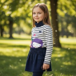 Tuc Tuc Kız Çocuk Yandan Cepli Kalp Nakışlı Etek Pretty - Tuc Tuc