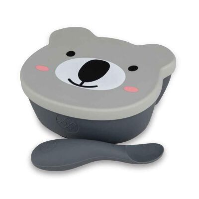 Tum Tum Silikon Vakumlu, Kapaklı Kase ve Kaşık Seti Kev Koala - 1