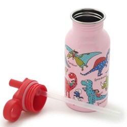 Tyrrell Katz Pipetli Çelik Matara 400Ml Pink Dino - 2