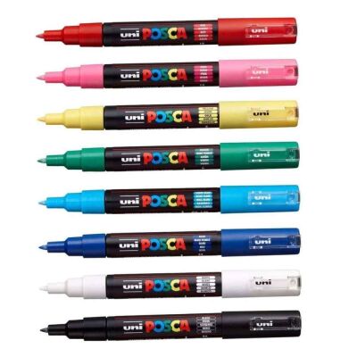 Uni Posca 0.7 Mm Su Bazlı Poster Markör 8li - 2