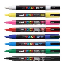 Uniball Posca 0.9 1.3 Poster Markör Ana Renk 8li - 2
