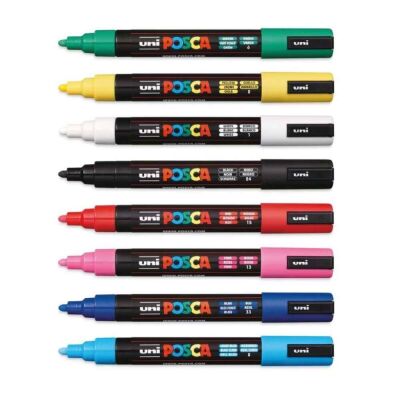 Uniball Posca PC-5M Poster Markör Ana Renkler 8li 1.8 MM-2.5 MM - 2