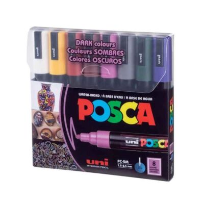 Uniball Posca PC-5M Poster Markör Koyu Renkler 8li 1.8 MM-2.5 MM - 1
