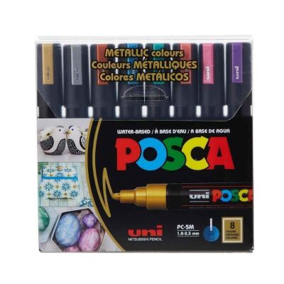 Uniball Posca PC-5M Poster Markör Metalik 8li 1.8 MM-2.5 MM - 1