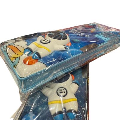 Unick Color 3d Roket Astronot 2 Gözlü Mekanizmalı Kalem Kutusu - 3