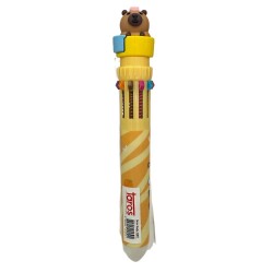 Unick Color Capybara Tepeli 10 Renkli Tükenmez Kalem - 2
