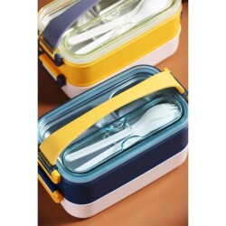 Vagon Life Çelik Yemek Termosu 2 Katlı Sefertası XC462 Kulplu 1400 ML - 5