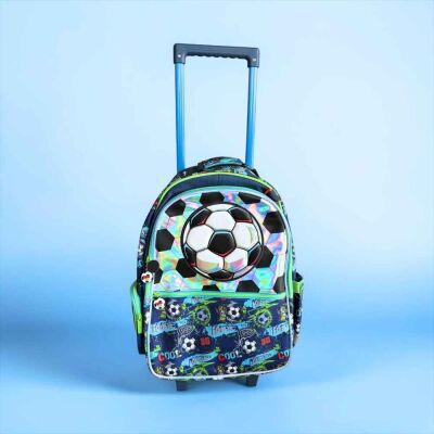 Vest Çek Çekli Okul Çantası ve Beslenme Çantası Futbol - 1