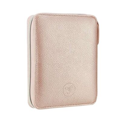Vj Buffalo Zipper Folder Organizer Defter 14.8 cm x 21 Cm 100 Gr 80 Yap Çiz Sedefli Rose Gold - 3
