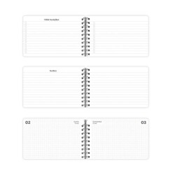 Vj Günlük Spiralli Yatay Cep Ajandası 13.5 cm x 9.5 Cm Soft Kapak 226-2555 - 2