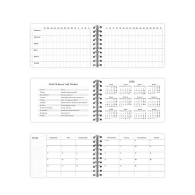 Vj Günlük Spiralli Yatay Cep Ajandası 13.5 cm x 9.5 Cm Soft Kapak 226-2555 - 3