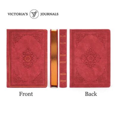 Vj Vintage Old Book Defter 12 x 17 Cm 128 Yap Çizgili Kırmızı - 5