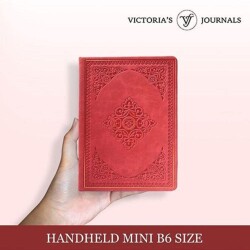 Vj Vintage Old Book Defter 12 x 17 Cm 128 Yap Çizgili Kırmızı - 8
