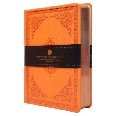 Vj Vintage Old Book Defter 12 x 17 Cm 80 Gr 128 Yap Çizgili Turuncu - 1