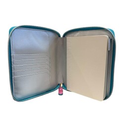 Vj Zipper Organizer Defter 10 x 14 Cm 120 Gr 80 Yap Çizgili 7379 Mavi Desenli - 2