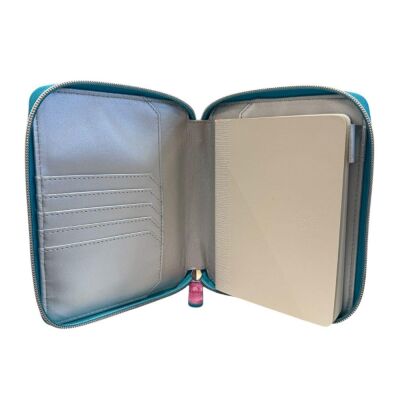 Vj Zipper Organizer Defter 10 x 14 Cm 120 Gr 80 Yap Çizgili 7379 Mavi Desenli - 2