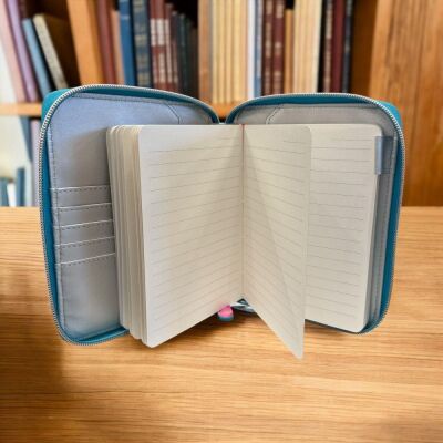 Vj Zipper Organizer Defter 10 x 14 Cm 120 Gr 80 Yap Çizgili 7379 Mavi Desenli - 3