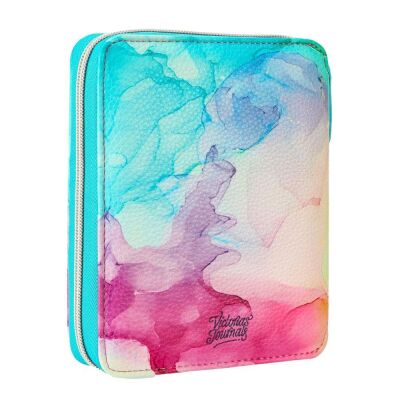 Vj Zipper Organizer Defter 10 x 14 Cm 120 Gr 80 Yap Çizgili 7379 Mavi Desenli - 4