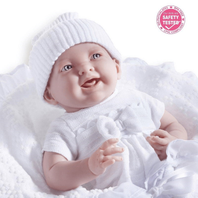 Yenidoğan Oyuncak Bebek Kız 39cm ve Beyaz Kundak Seti - 1