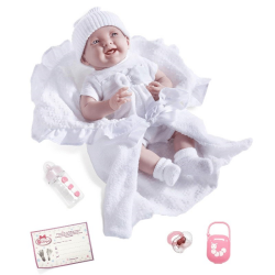 Yenidoğan Oyuncak Bebek Kız 39cm ve Beyaz Kundak Seti - 2